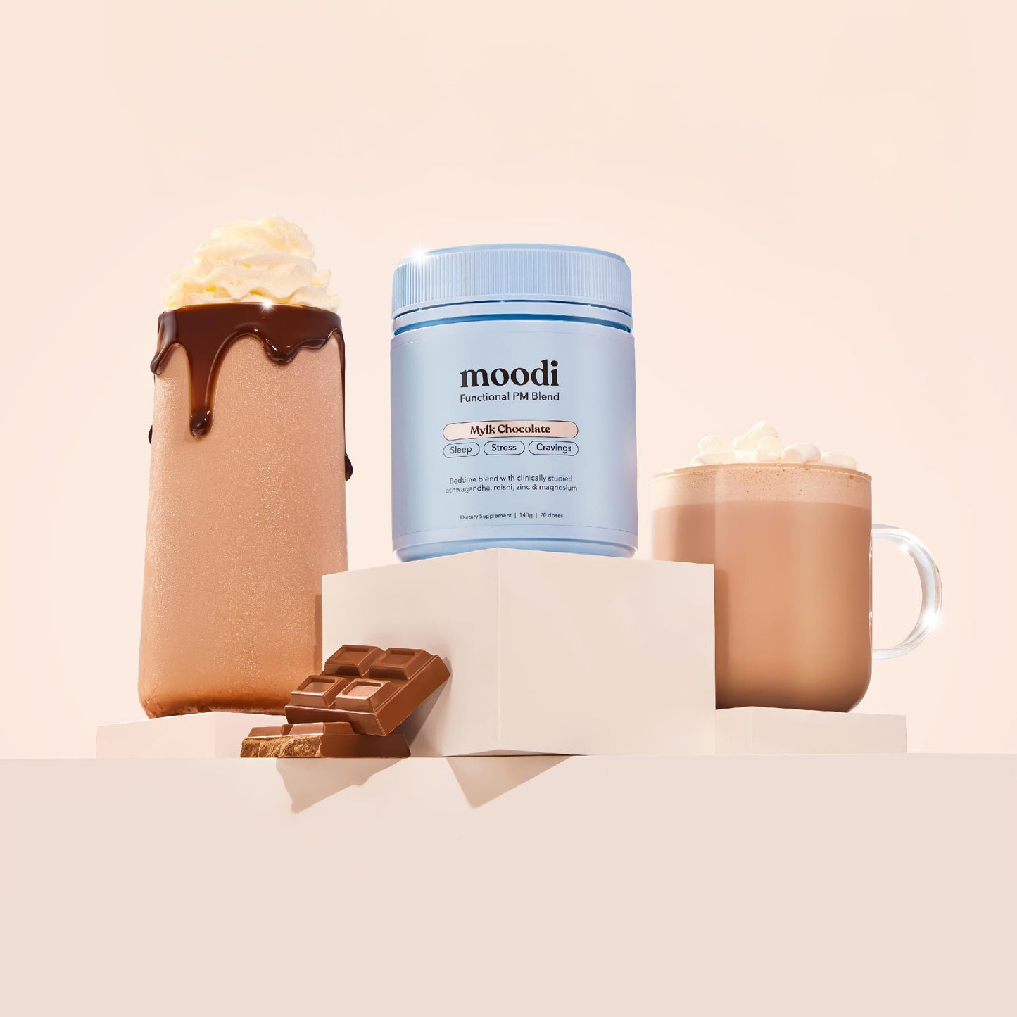 Mylk Chocolate - PM Blend - Festive Edition - For sleep, stress, cravings - Moodi
