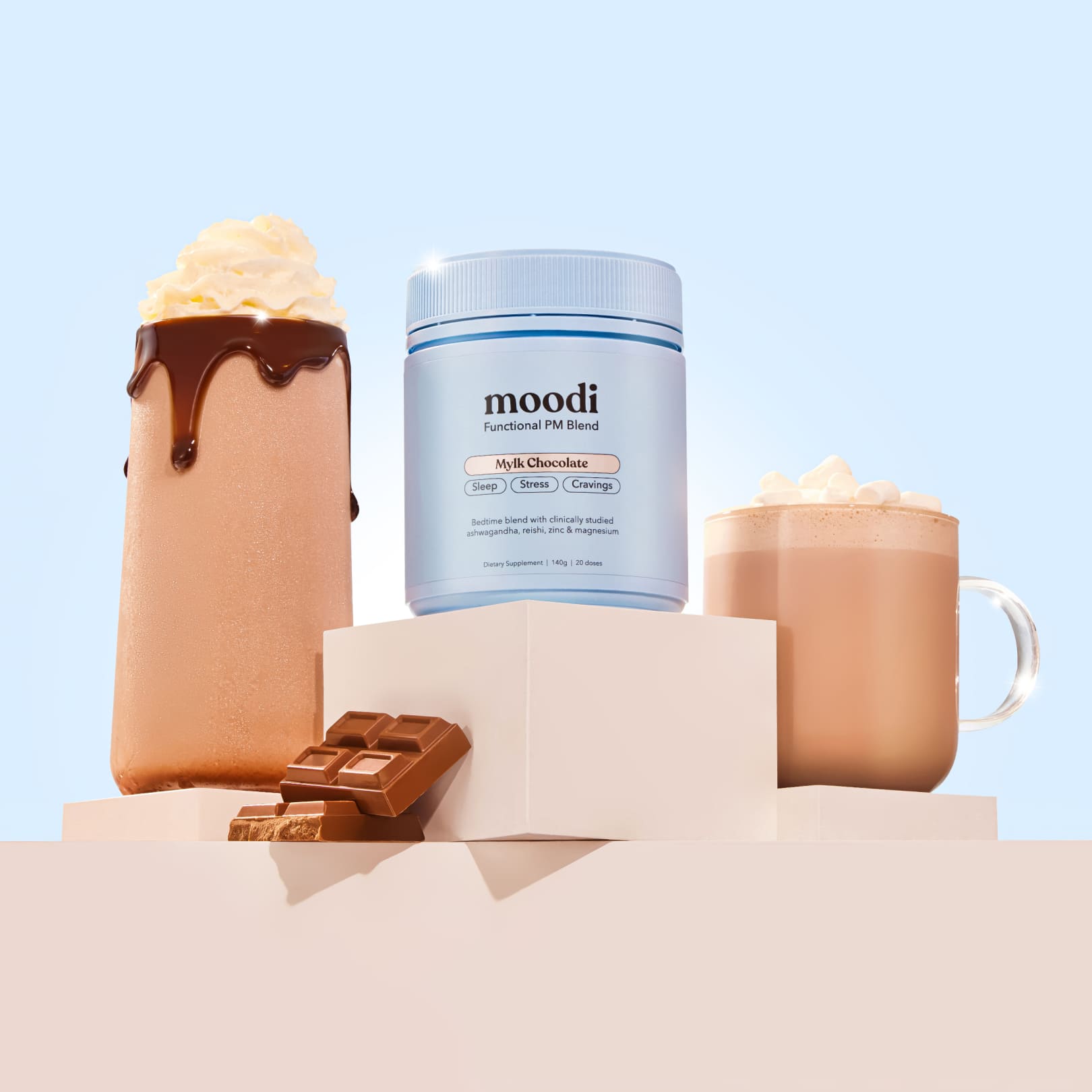 Mylk Chocolate - PM Blend - Festive Edition - For sleep, stress, cravings - Moodi