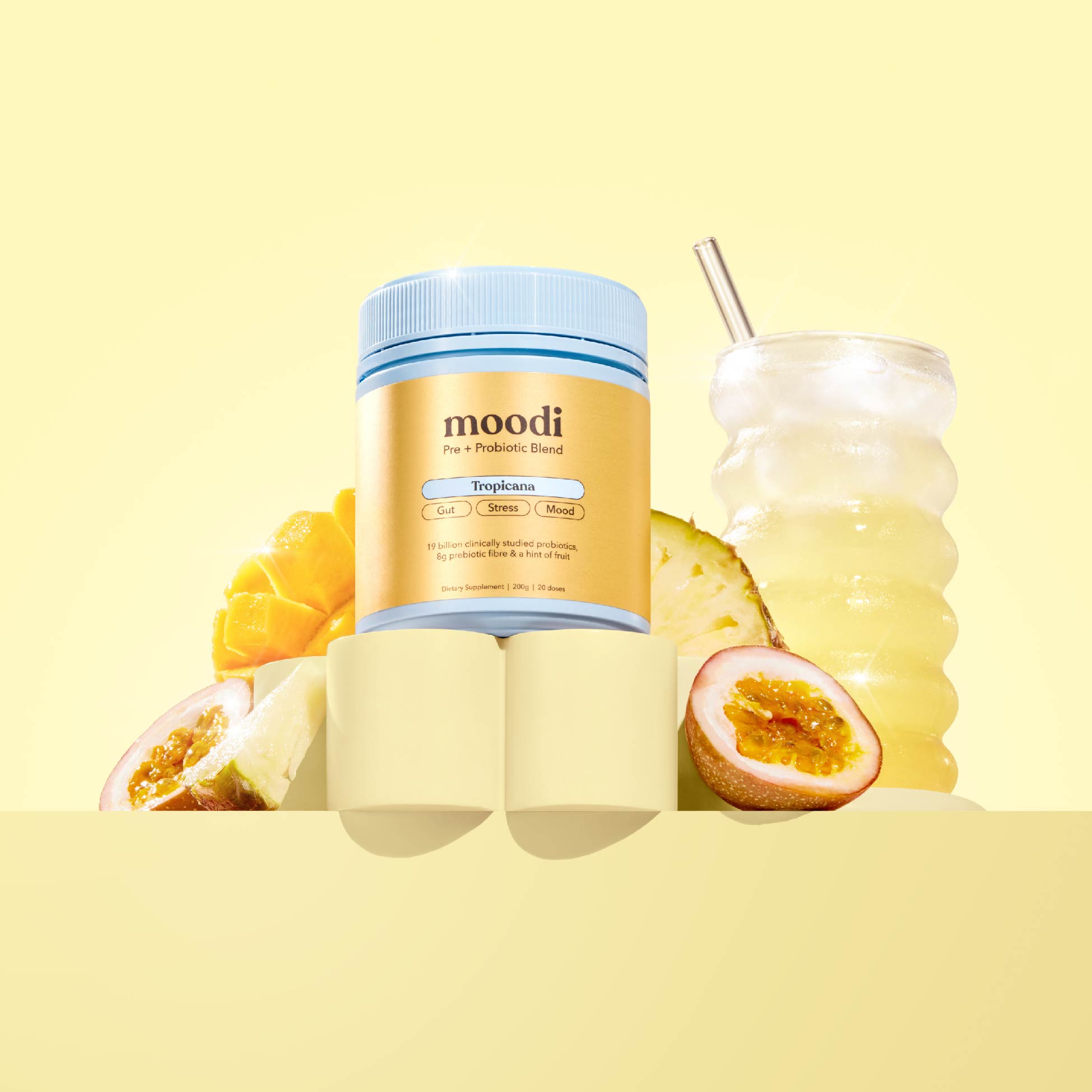 Tropicana - Pre + Probiotic Blend - For Gut, Stress & Mood - Moodi