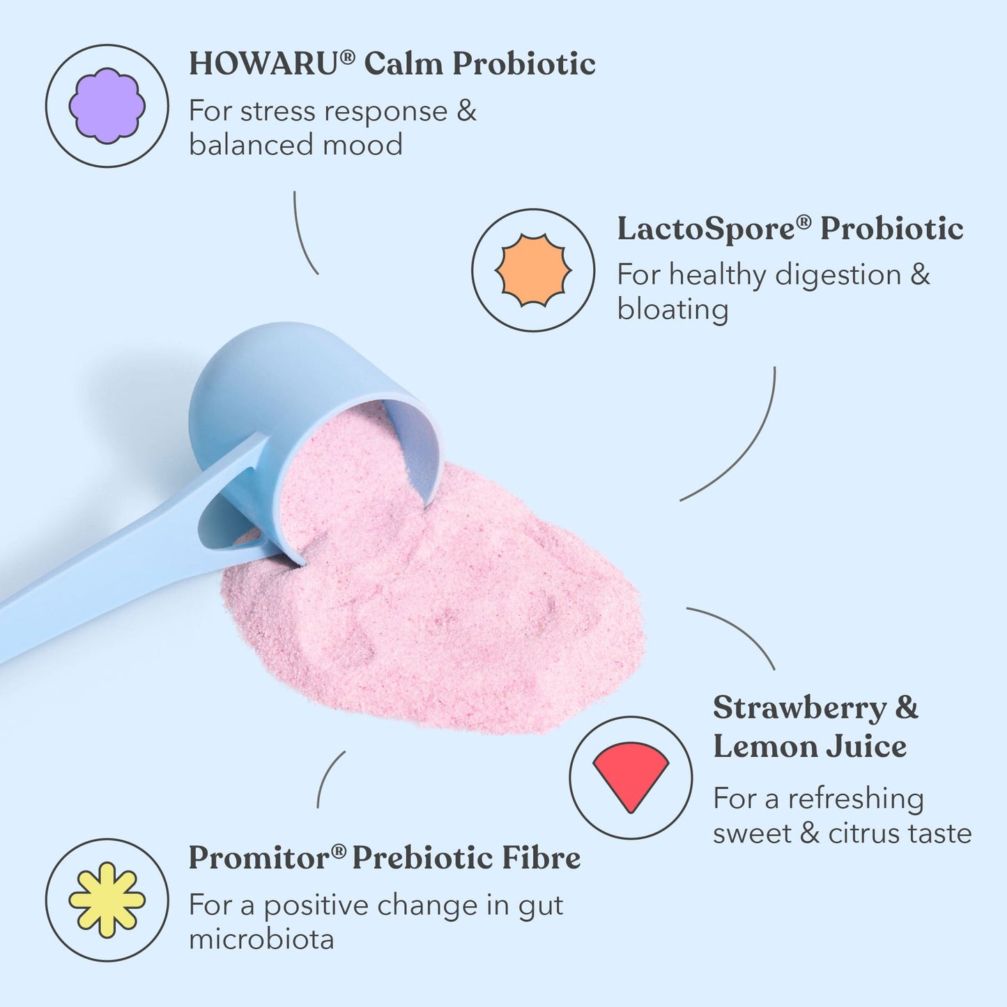 Pink Lemonade - Pre + Probiotic Blend - For Gut, Stress & Mood - Moodi