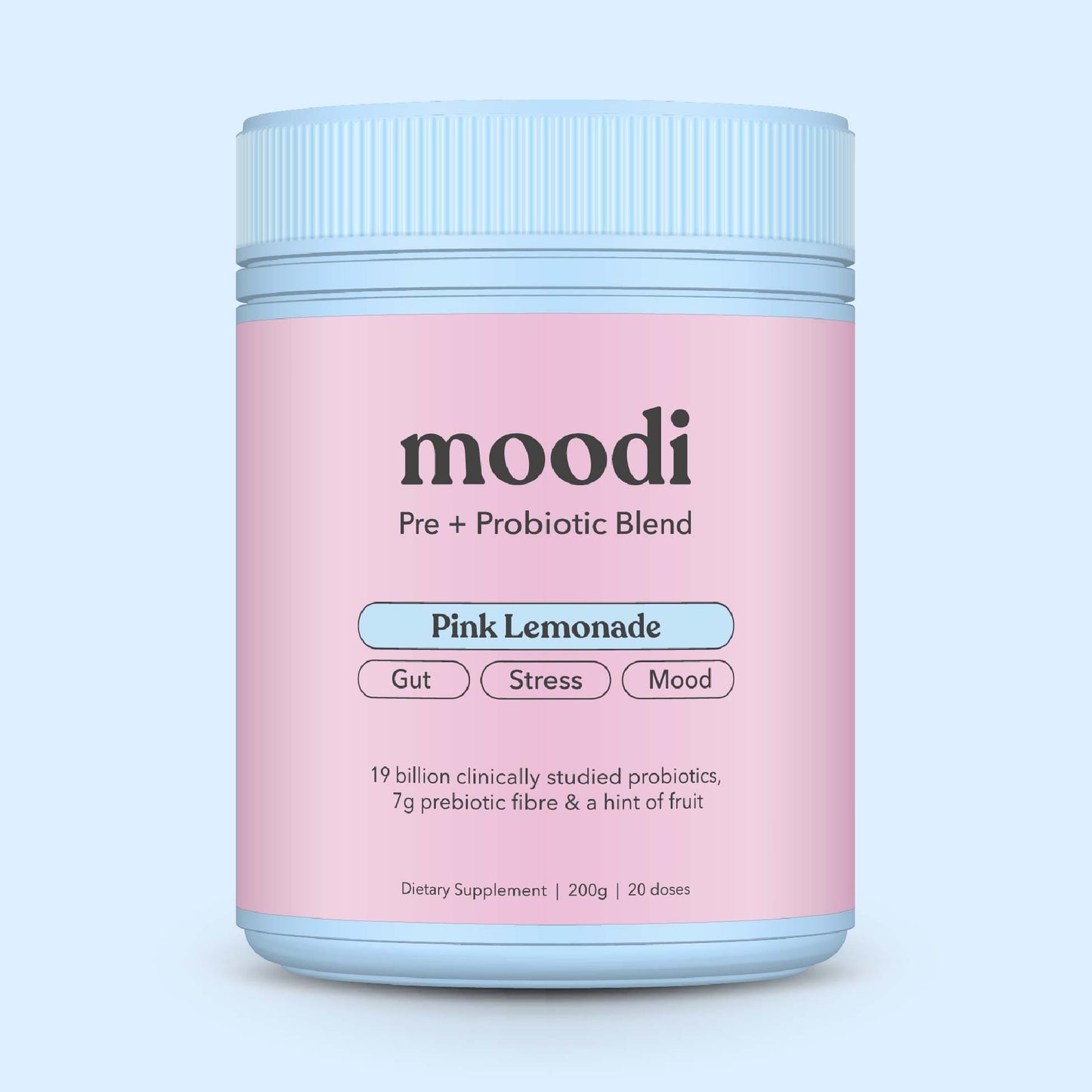 Pink Lemonade - Pre + Probiotic Blend - For Gut, Stress & Mood - Moodi