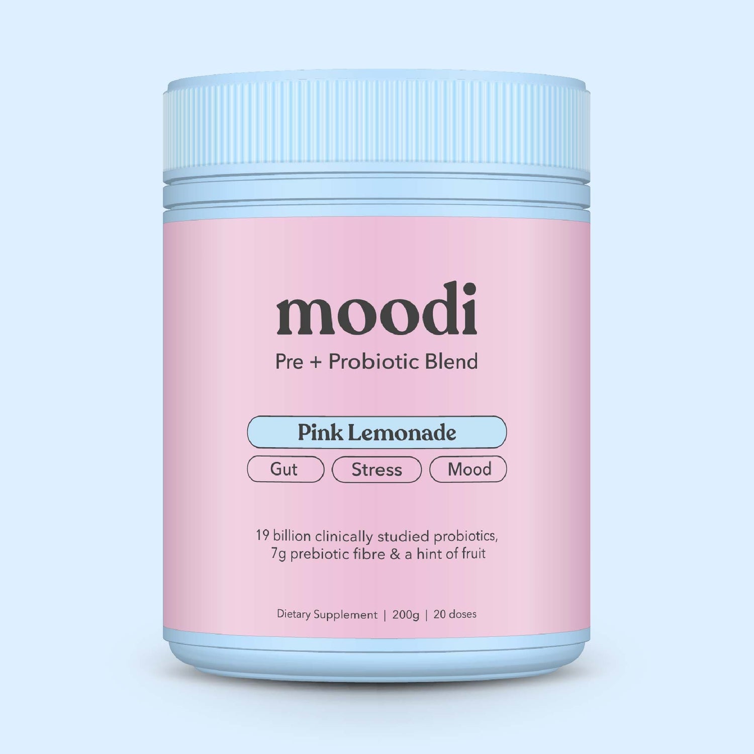 Pink Lemonade - Pre + Probiotic Blend - For Gut, Stress & Mood - Moodi