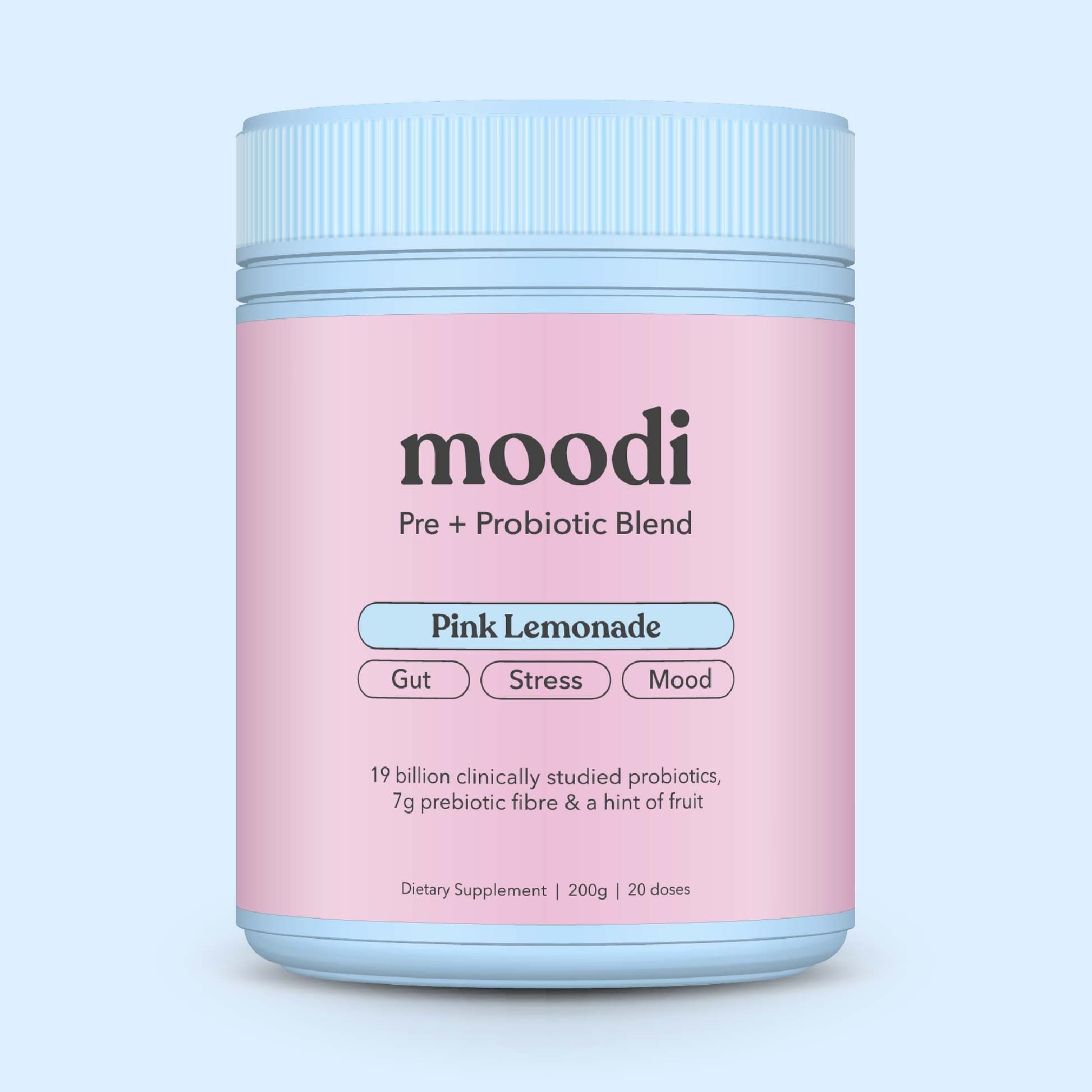 Pink Lemonade - Pre + Probiotic Blend - For Gut, Stress & Mood - Moodi