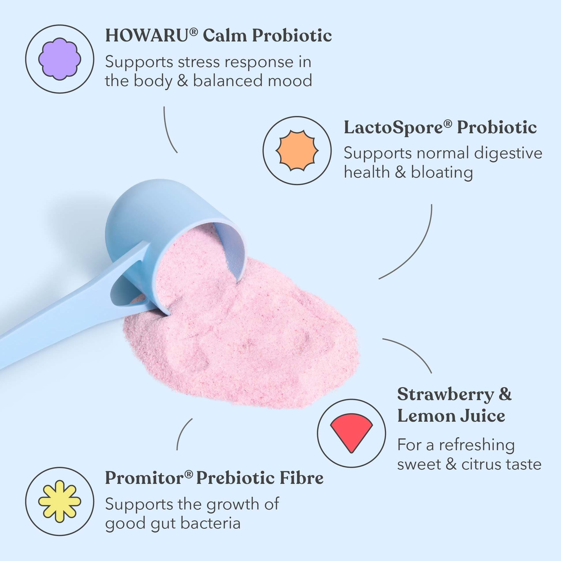 Pink Lemonade - Pre + Probiotic Blend - For Gut, Stress & Mood - Moodi