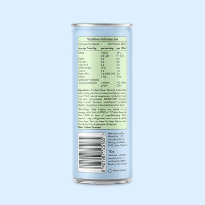 Moodi Pre + Probiotic Soda - Lemon Lime - Nutrition Information