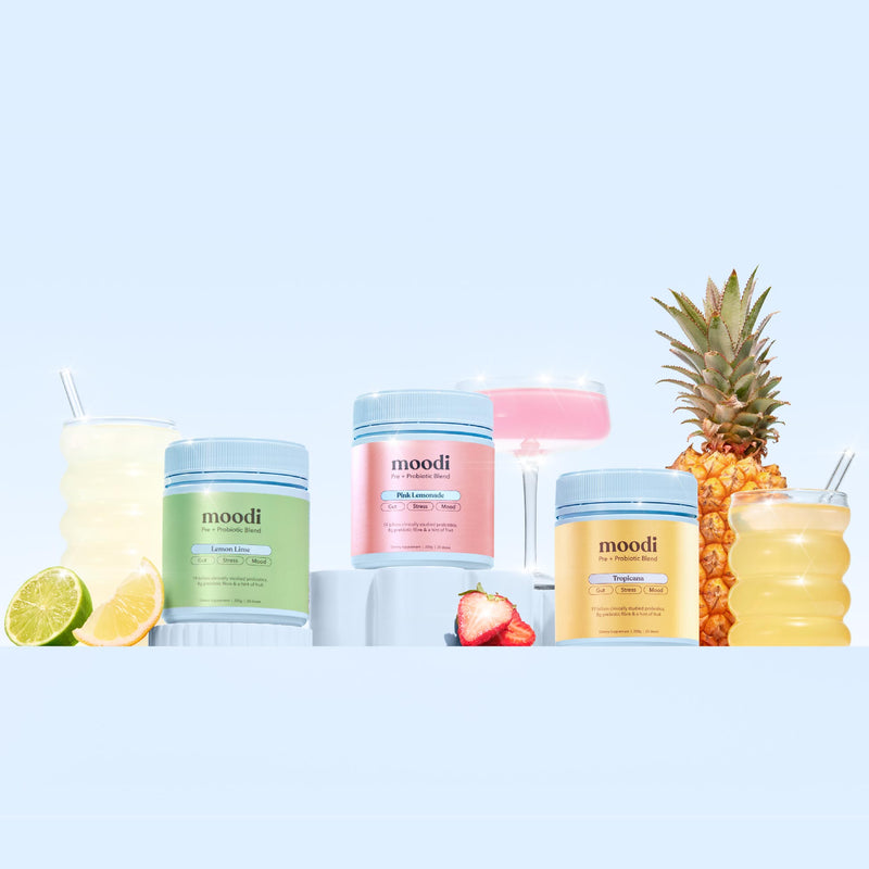 New Year's Pre + Probiotic Bundle - For Gut, Stress & Mood - Moodi