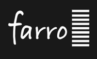 Logo of the brand 'farro' with a black background