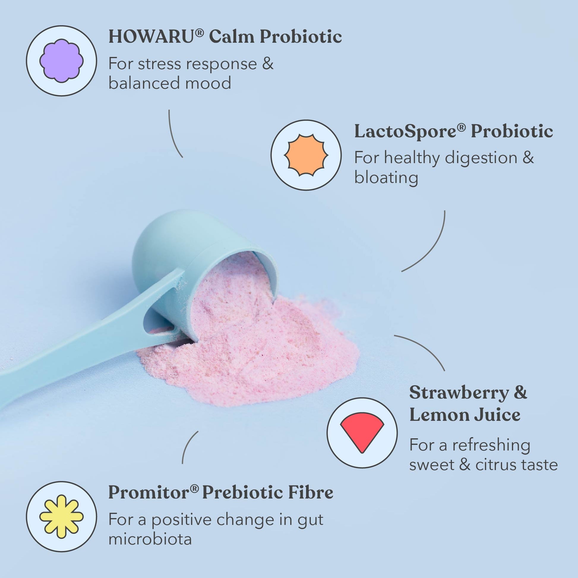 Pink Lemonade - Pre + Probiotic Blend - For Gut, Stress & Mood - Moodi