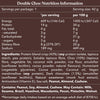 Nutrition information and ingredients list for a product labeled 'Double Choc'.