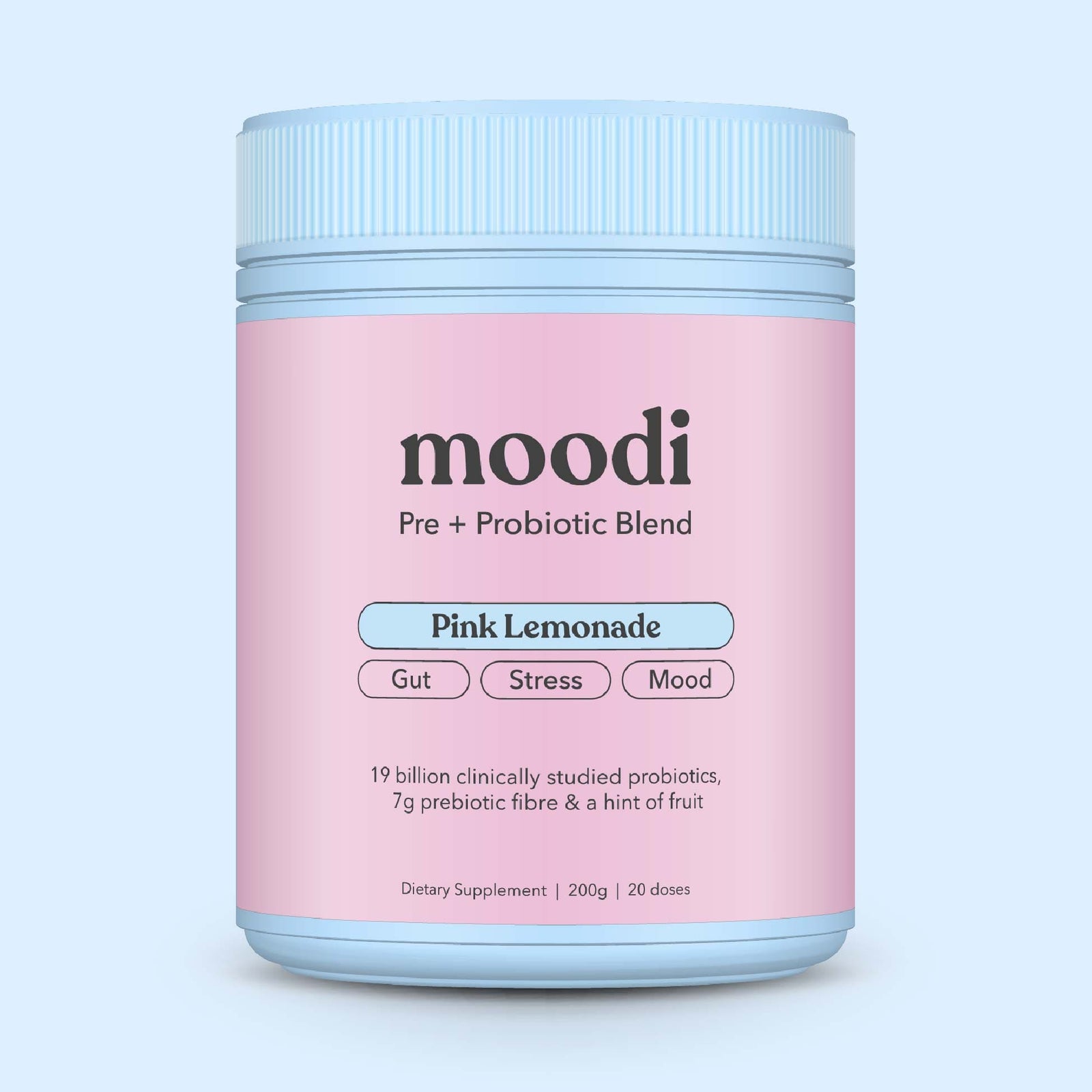 Pink Lemonade - Pre + Probiotic Blend - For Gut, Stress & Mood - Moodi