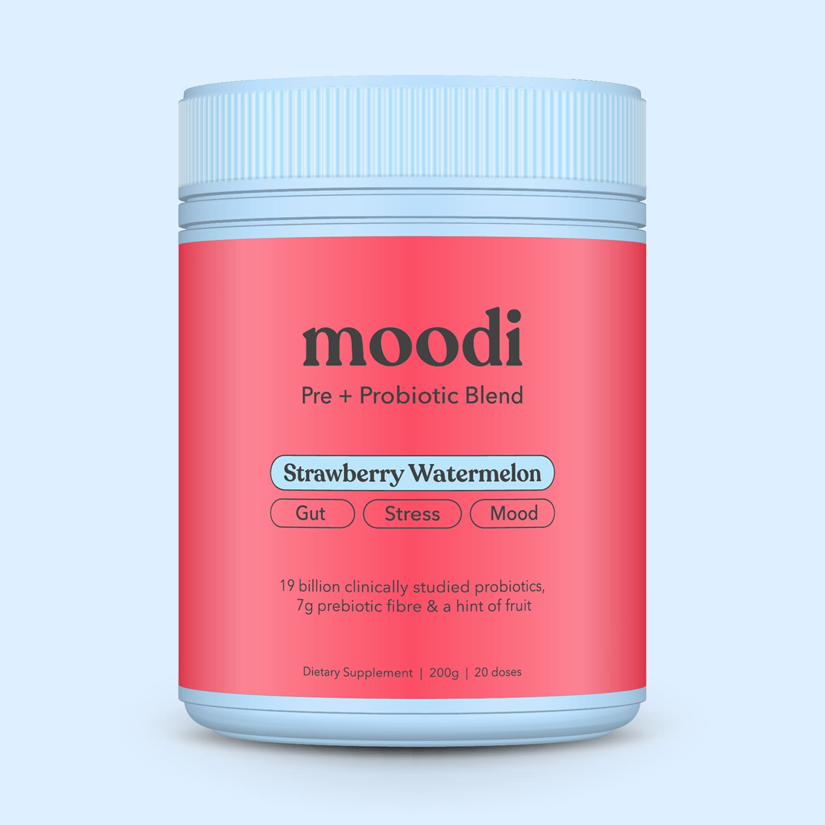 Moodi Strawberry Watermelon Pre + Probiotic Blend