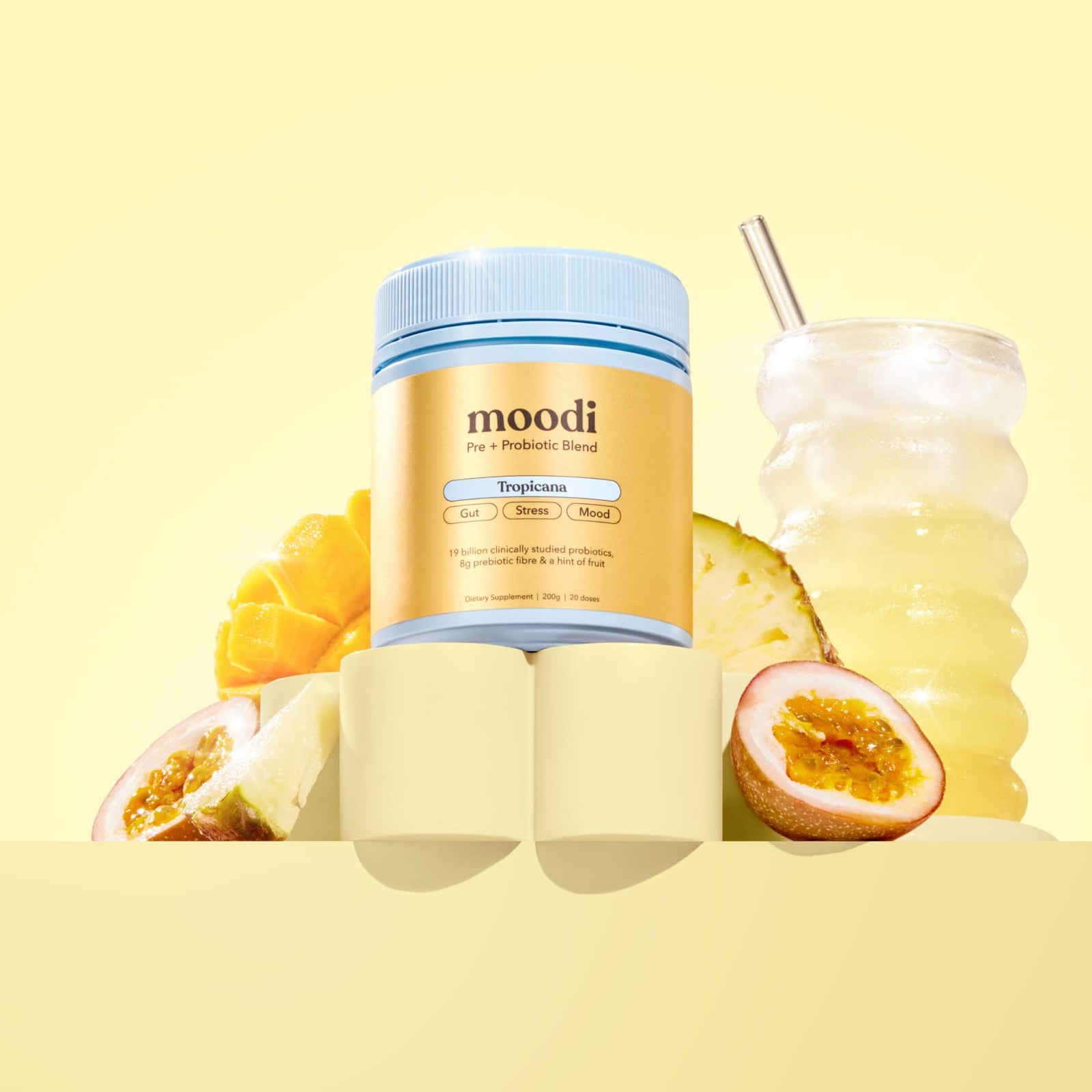 Tropicana - Pre + Probiotic Blend - For Gut, Stress & Mood - Moodi