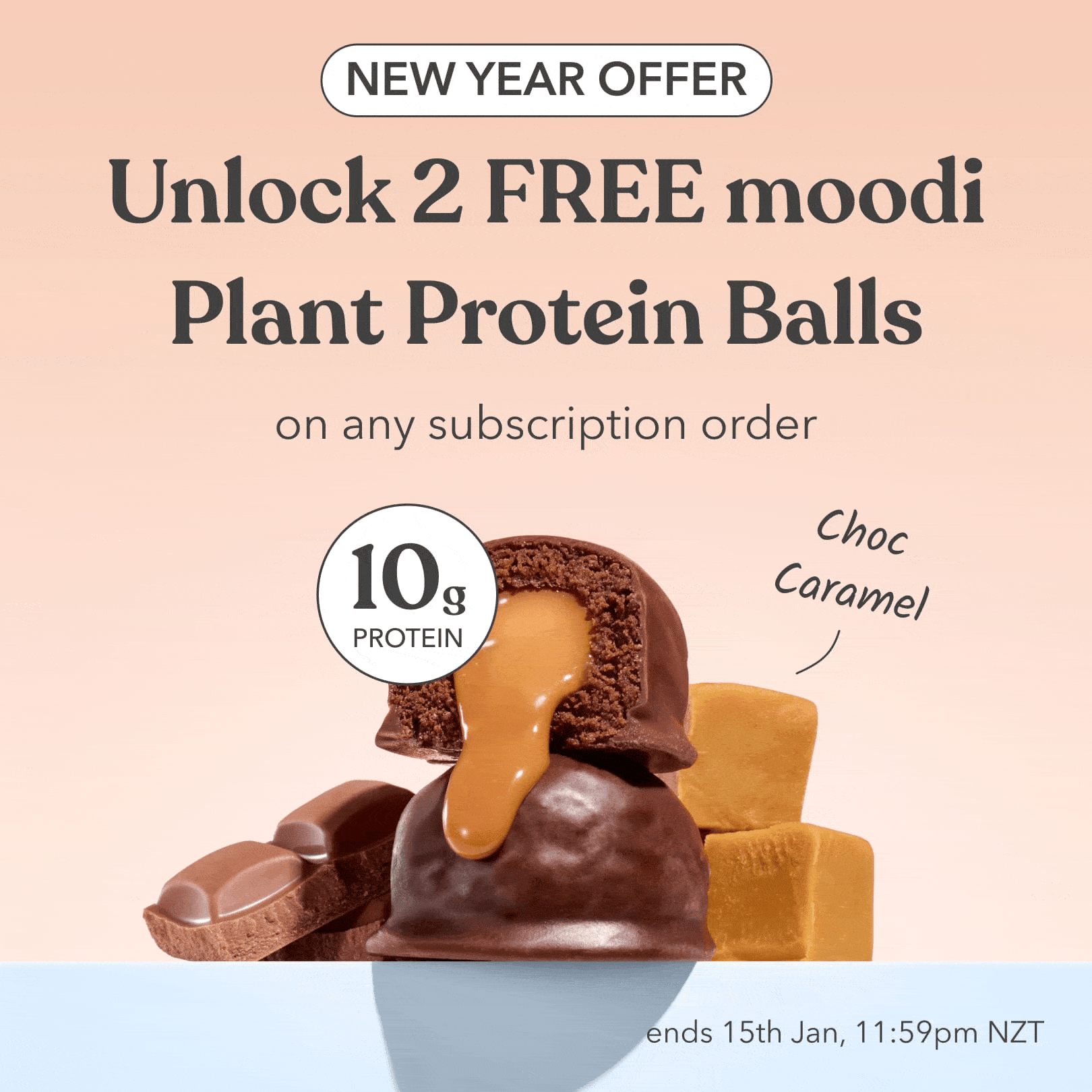 New Year offer: 2 free Moodi plant protein balls with any subscription order.