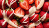 Strawberries with vanilla drizzle